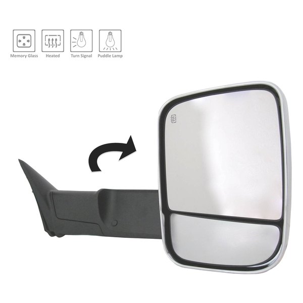 Alzare® - Passenger Side Power Towing Mirror