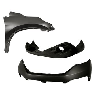 Alzare® - 3-Piece (Front Upper and Lower Bumper Cover, Front Passenger Side Fender) (CAPA Certified)