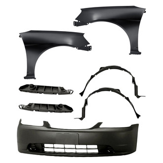 Alzare® - 7-Piece (Front Bumper Cover, Front Driver and Passenger Side Fender, Front Driver and Passenger Side Fender Liner, Front Inner and Outer Bumper Cover Stay) (Standard Line)