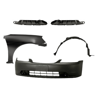 Alzare® - 5-Piece (Front Bumper Cover, Front Passenger Side Fender, Front Passenger Side Fender Liner, Front Inner and Outer Bumper Cover Stay) (Standard Line)