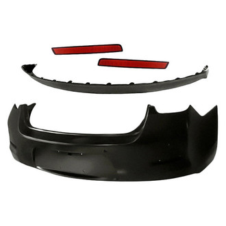 Alzare® - 4-Piece (Rear Bumper Cover, Rear Lower Bumper Valance, Rear Inner and Outer Bumper Reflector) (Standard Line)