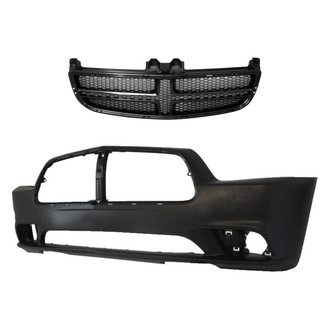 Alzare® BNDL-233457 - 2-Piece (Front Bumper Cover, Grille) (Standard Line)