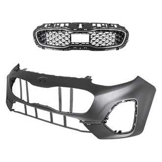 Alzare® - 2-Piece (Front Bumper Cover, Grille) (CAPA Certified)