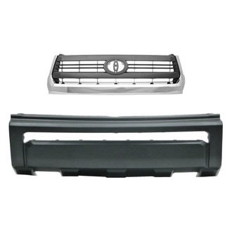 Alzare® BNDL-233987 - 2-Piece (Front Bumper Cover, Grille) (CAPA Certified)