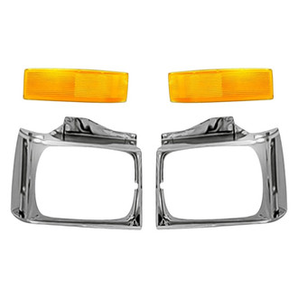 Alzare® - 4-Piece (Front Driver and Passenger Side Side Marker Light, Driver and Passenger Side Headlight Bezel) (Standard Line)