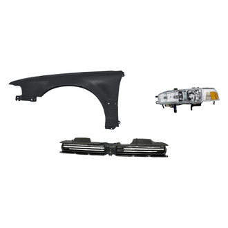 Alzare® - 3-Piece Kit (Driver Side Headlight, Grille, Front Driver Side Fender) (Standard Line)