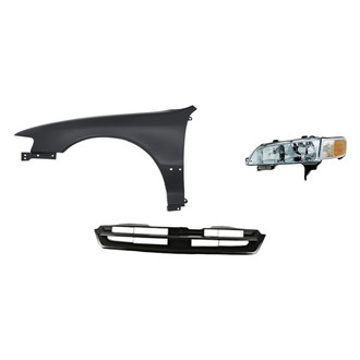 Alzare® - 3-Piece Kit (Driver Side Headlight, Grille, Front Driver Side Fender) (Standard Line)