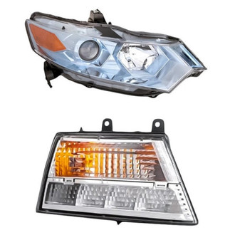 Alzare® - 2-Piece Kit (Passenger Side Headlight, Passenger Side Turn Signal/Parking Light) (Standard Line)