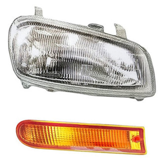 Alzare® - 2-Piece Kit (Passenger Side Headlight, Passenger Side Turn Signal/Parking Light) (Standard Line)