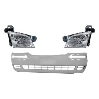 Alzare® - 3-Piece Kit (Driver and Passenger Side Headlights, Front Bumper Cover) (Standard Line)