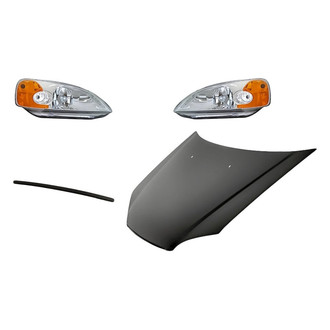 Alzare® - 4-Piece Kit (Driver and Passenger Side Headlights, Hood Molding, Hood Panel) (Standard Line)