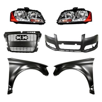 Alzare® - 6-Piece Kit (Driver and Passenger Side Headlights, Front Bumper Cover, Grille, Driver and Passenger Side Fenders) (Standard Line)