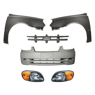 Alzare® - 6-Piece Kit (Driver and Passenger Side Headlights, Front Bumper Cover, Grille, Driver and Passenger Side Fenders) (Standard Line)