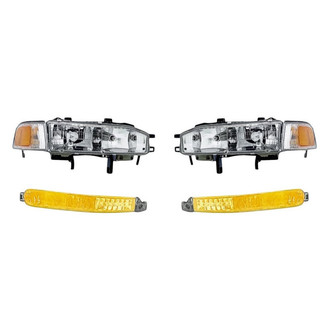 Alzare® - 4-Piece Kit (Driver and Passenger Side Headlights, Driver and Passenger Side Turn Signal/Parking Lights) (Standard Line)