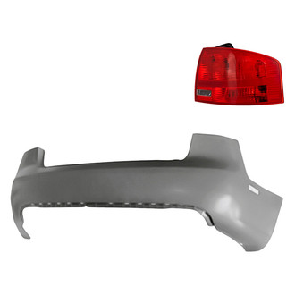 Alzare® - Replacement 2-Piece Kit (Passenger Side Outer Tail Light, Rear Bumper Cover) (Standard Line)