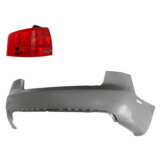 Alzare® - Replacement 2-Piece Kit (Driver Side Outer Tail Light, Rear Bumper Cover) (Standard Line)