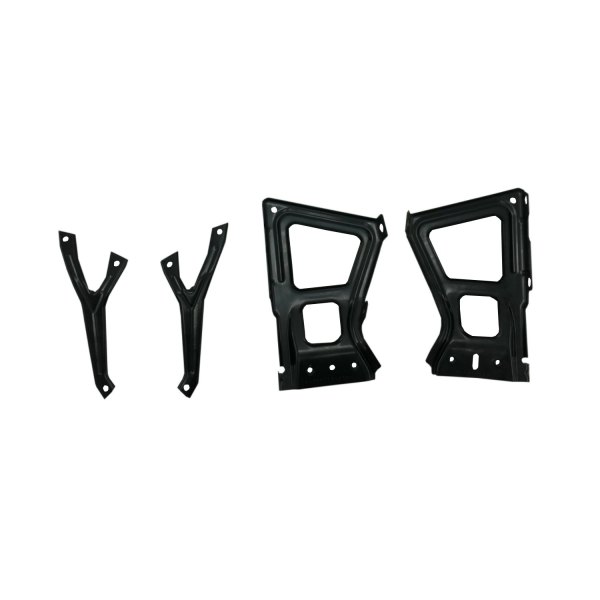 Alzare® - Rear Driver and Passenger Side Inner and Outer Bumper Bracket Kit