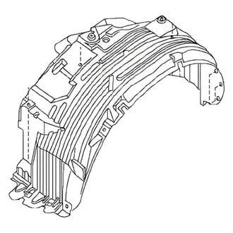 Alzare® - Front Rearward Passenger Side Fender Liner Rear Section (Standard Line)