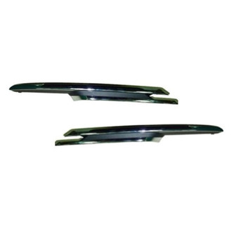 Alzare® - Front Lower Outer Driver and Passenger Side Bumper Cover Grille Molding Set (Standard Line)