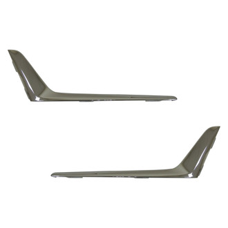 Alzare® - Front Upper Driver and Passenger Side Bumper Cover Grille Molding Set (Standard Line)