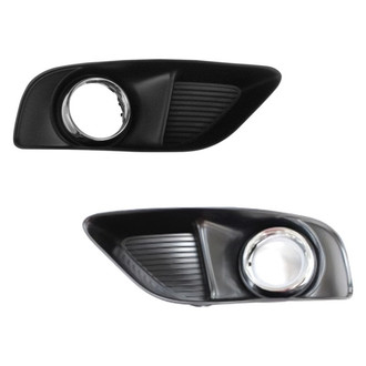 Alzare® - Front Driver and Passenger Side Fog Light Bezel Set (Standard Line)