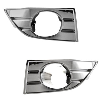Alzare® - Front Driver and Passenger Side Fog Light Bezel Set (Standard Line)