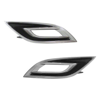 Alzare® - Front Driver and Passenger Side Fog Light Bezel Set (Standard Line)