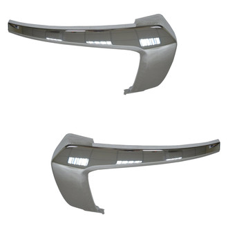 Alzare® - Front Upper Driver and Passenger Side Bumper Cover Molding Set (CAPA Certified)