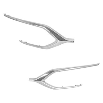 Alzare® - Front Driver and Passenger Side Bumper Cover Molding Set (Standard Line)