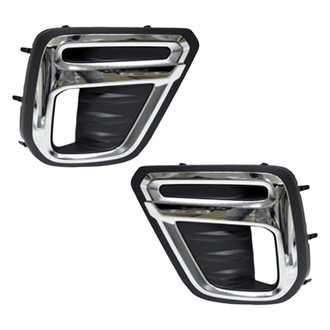 Alzare® - Front Driver and Passenger Side Fog Light Bezel Set (Standard Line)