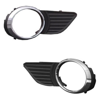 Alzare® - Front Driver and Passenger Side Fog Light Bezel Set (Standard Line)