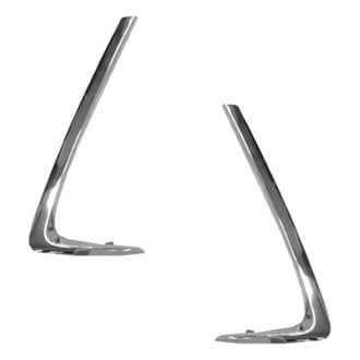 Alzare® - Front Outer Driver and Passenger Side Bumper Cover Grille Molding Set (CAPA Certified)