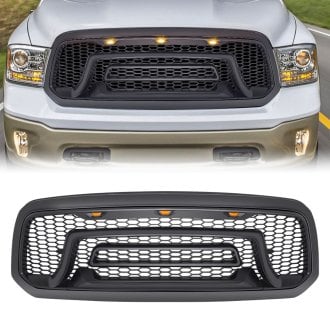 AM Off-Road® - 1-Pc Rebel Style Matte Black Main Grille With Amber LED Lights