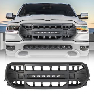 AM Off-Road® - 1-Pc Armor Style Matte Black Main Grille with LED Off-Road Lights