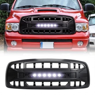 AM Off-Road® - 1-Pc Armor Style Matte Black Main Grille with LED Off-Road Lights