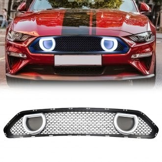 AM Off-Road® - 1-Pc Mach 1 Style Matte Black Main Grille with DRL and Turn Signal Lights