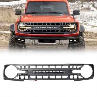 AM Off-Road® - 1-Pc Armor Style Matte Black Main Grille with LED Off-Road Lights