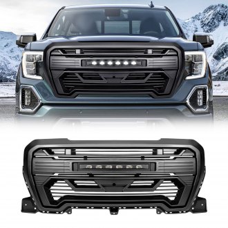 AM Off-Road® - 1-Pc Armor Style Matte Black Main Grille with LED Off-Road Lights