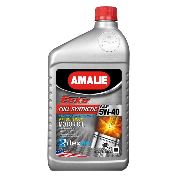 Amalie Oil® - Elixir™ SAE 5W-40 Full Synthetic Dexos2 Motor Oil, 1 Quart x 12 Bottles