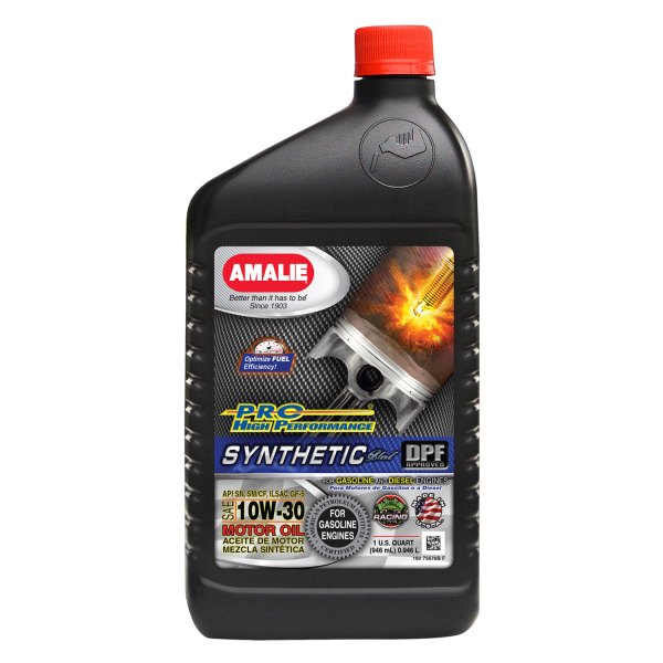 Amalie Oil® - Pro High Performance™ SAE 10W-30 Synthetic Blend Motor Oil, 1 Quart x 12 Bottles