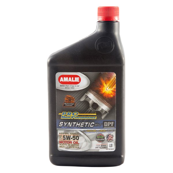 Amalie Oil® - Pro High Performance™ SAE 5W-50 Synthetic Blend Motor Oil, 1 Quart