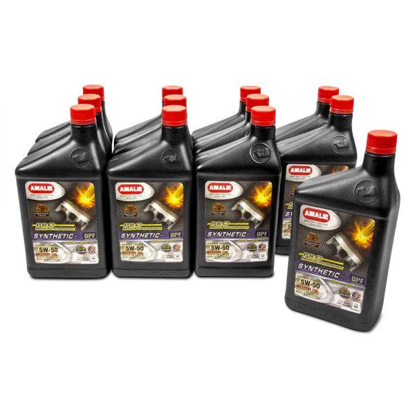 Amalie Oil® - Pro High Performance™ SAE 5W-50 Synthetic Blend Motor Oil, 1 Quart x 12 Bottles