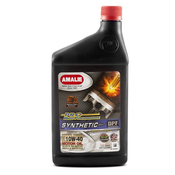 Amalie Oil® - Pro High Performance™ SAE 10W-40 Synthetic Blend Motor Oil, 1 Quart x 12 Bottles