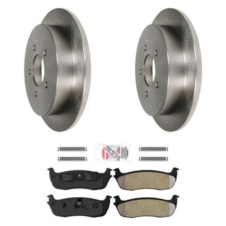 AmeriBRAKES® - AmeriPRO™ Plain Rear Brake Kit with Semi-Metallic Pads