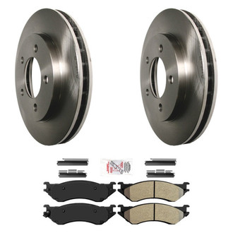 AmeriBRAKES® - AmeriPRO™ Plain Front Brake Kit with Semi-Metallic Pads