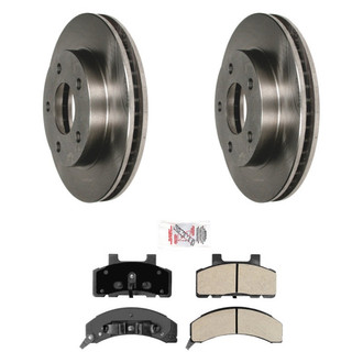 AmeriBRAKES® - AmeriPRO™ Plain Front Brake Kit with Semi-Metallic Pads