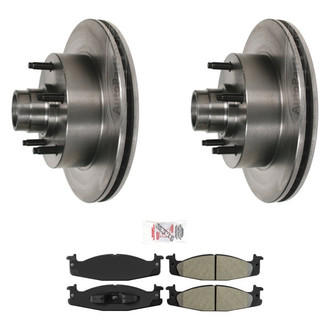 AmeriBRAKES® - AmeriPRO™ Plain Front Brake Kit with Semi-Metallic Pads