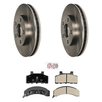 AmeriBRAKES® - AmeriPRO™ Plain Front Brake Kit with Semi-Metallic Pads