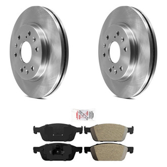 AmeriBRAKES® - AmeriPRO™ Plain Front Brake Kit with Semi-Metallic Pads
