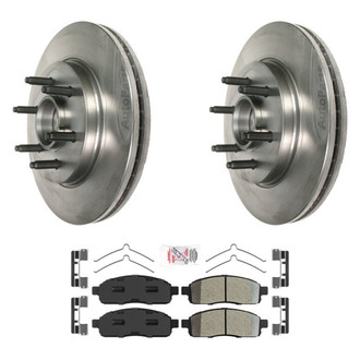 AmeriBRAKES® - AmeriPRO™ Plain Front Brake Kit with Semi-Metallic Pads